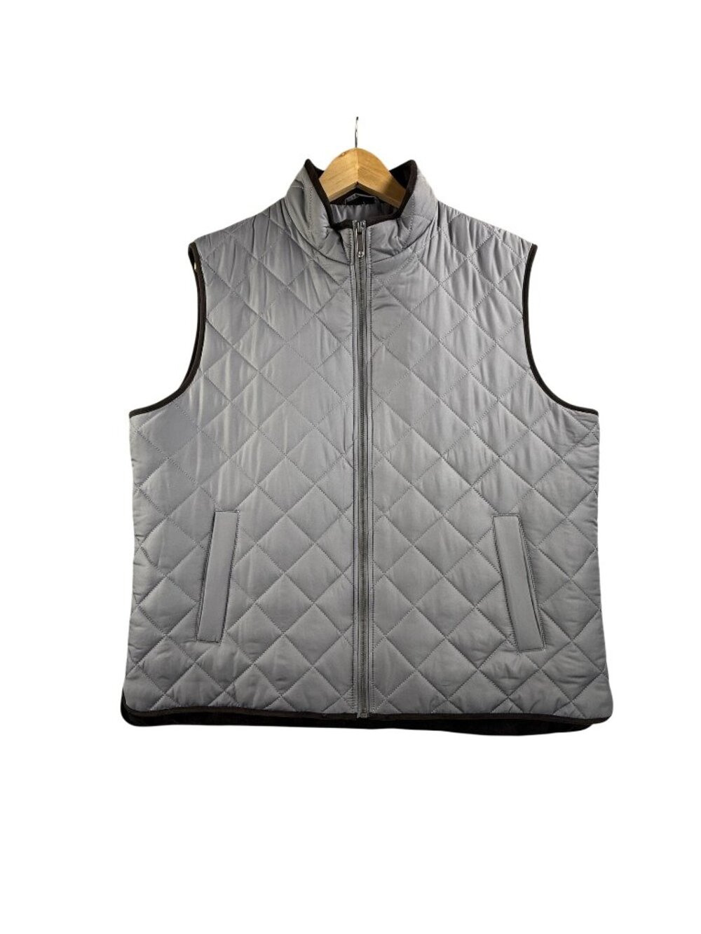Jos. A. Bank Vest Mens XL Gray Traveler Quilted Microfiber Outdoor Lined Casual